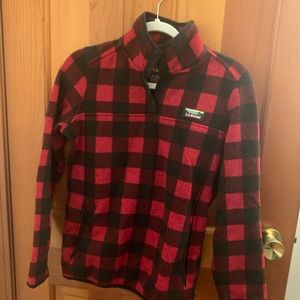 L.L.Bean Buffalo plaid sweater fleece